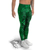 Snakeskin Black And Lime Green Print Men's Leggings-grizzshop