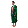 Snakeskin Black And Lime Green Print Men's Robe-grizzshop