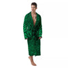 Snakeskin Black And Lime Green Print Men's Robe-grizzshop