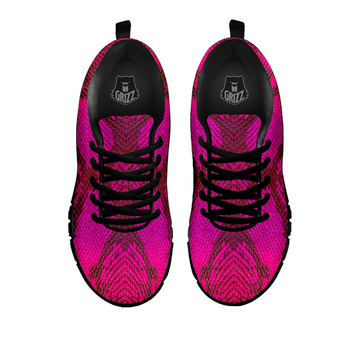 Snakeskin Black And Pink Magenta Print Black Sneaker-grizzshop