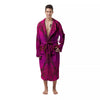 Snakeskin Black And Pink Magenta Print Men's Robe-grizzshop