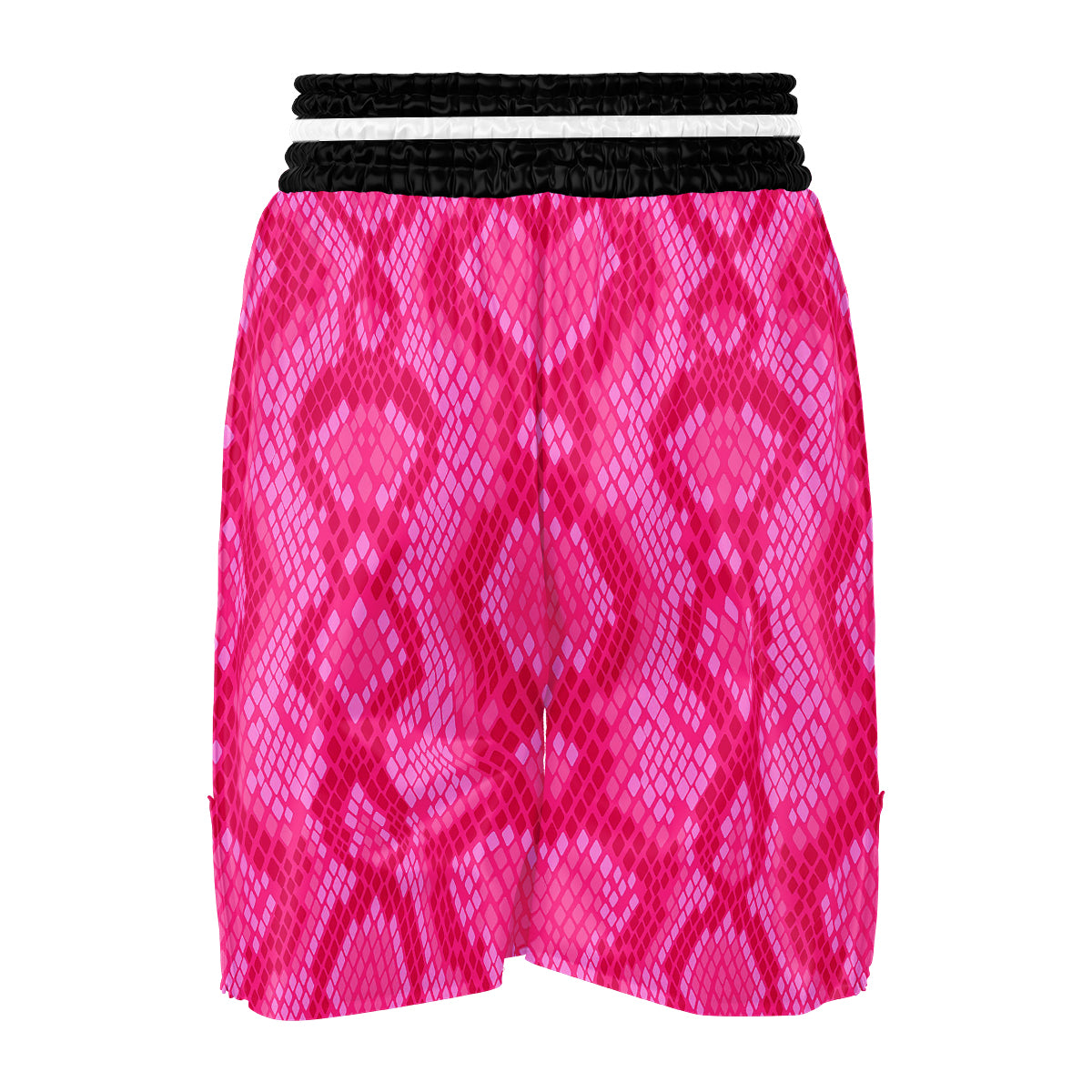 Snakeskin Black And Pink Neon Print Boxing Shorts-grizzshop
