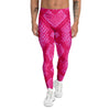 Snakeskin Black And Pink Neon Print Men's Leggings-grizzshop