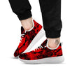 Snakeskin Black And Red Print White Athletic Shoes-grizzshop