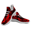 Snakeskin Black And Red Print White Athletic Shoes-grizzshop