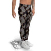 Snakeskin Black And White Texture Print Men's Leggings-grizzshop