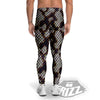 Snakeskin Black And White Texture Print Men's Leggings-grizzshop