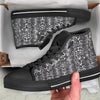 Snakeskin Black Print Black High Top Shoes-grizzshop