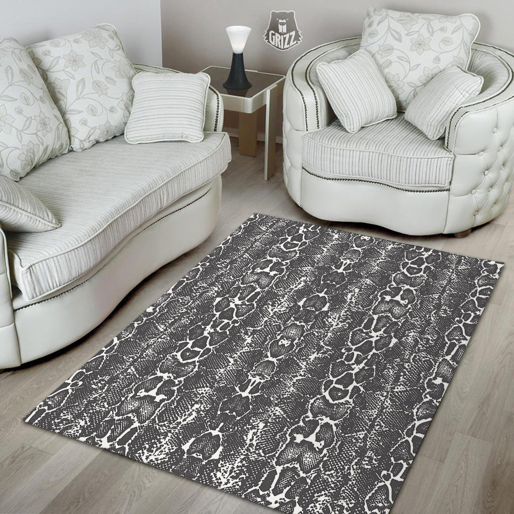 Snakeskin Black Print Floor Mat-grizzshop