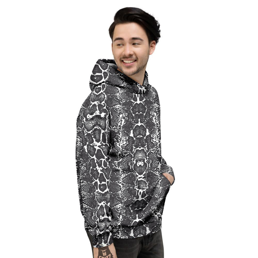 Snakeskin Black Print Men's Hoodie-grizzshop