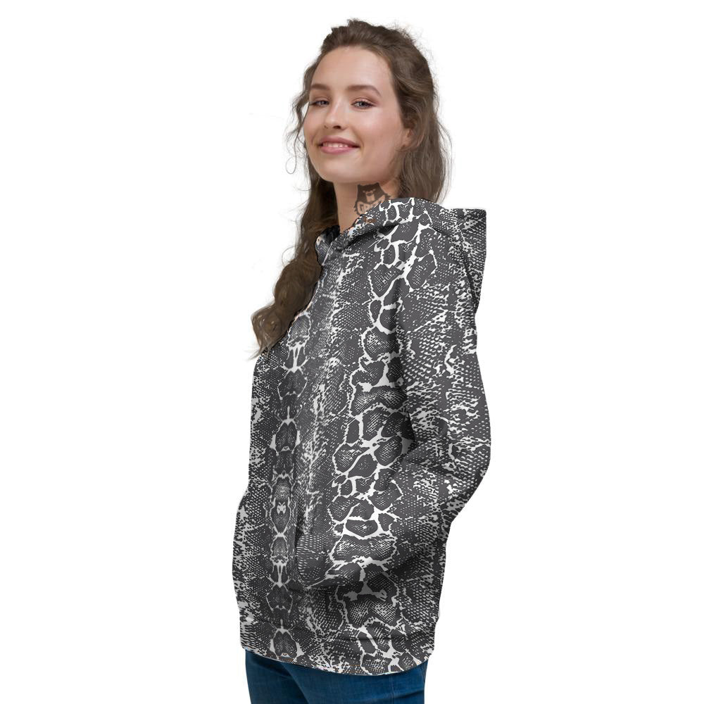 Snakeskin Black Print Women's Hoodie-grizzshop