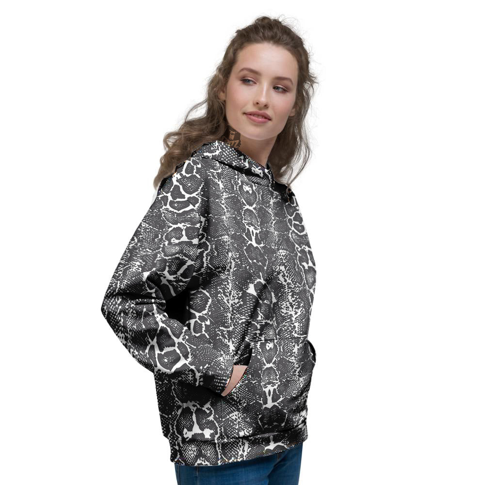 Snakeskin Black Print Women's Hoodie-grizzshop