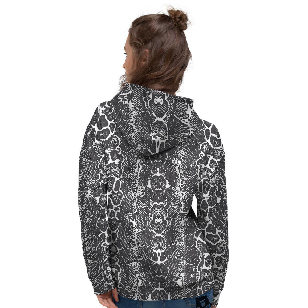 Snakeskin Black Print Women's Hoodie-grizzshop