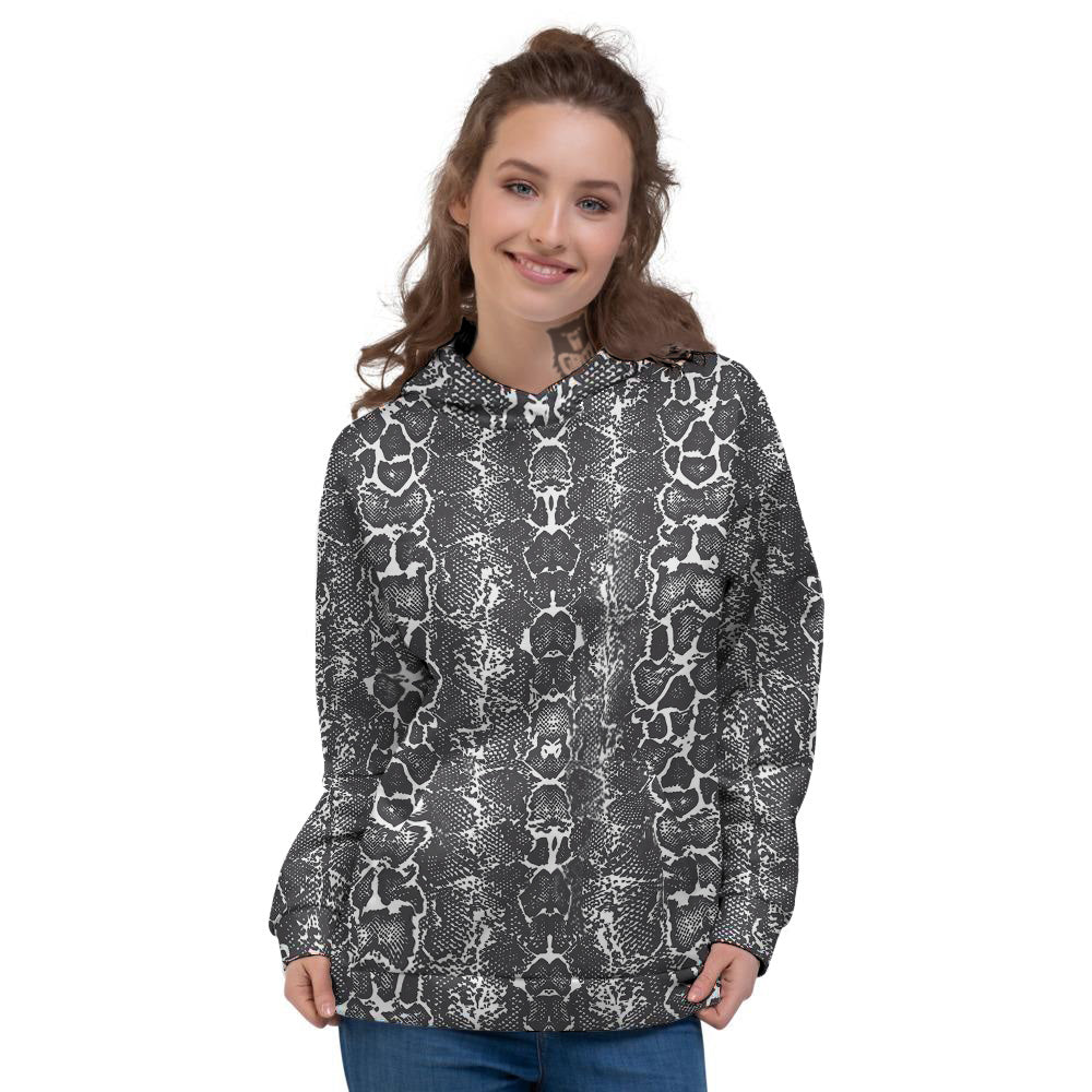 Snakeskin Black Print Women's Hoodie-grizzshop
