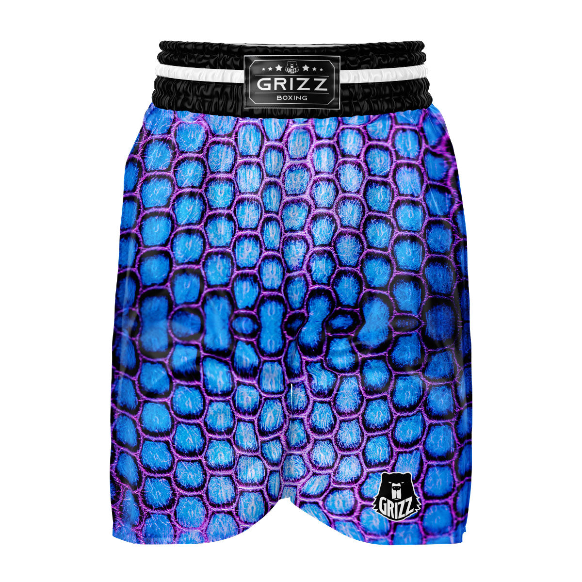 Snakeskin Blue And Purple Print Pattern Boxing Shorts-grizzshop