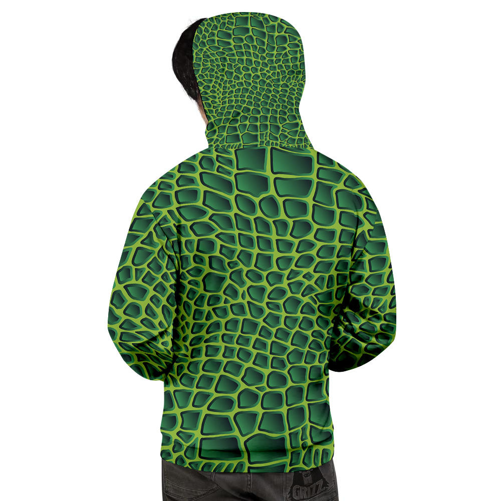 Snakeskin Green Print Men's Hoodie-grizzshop