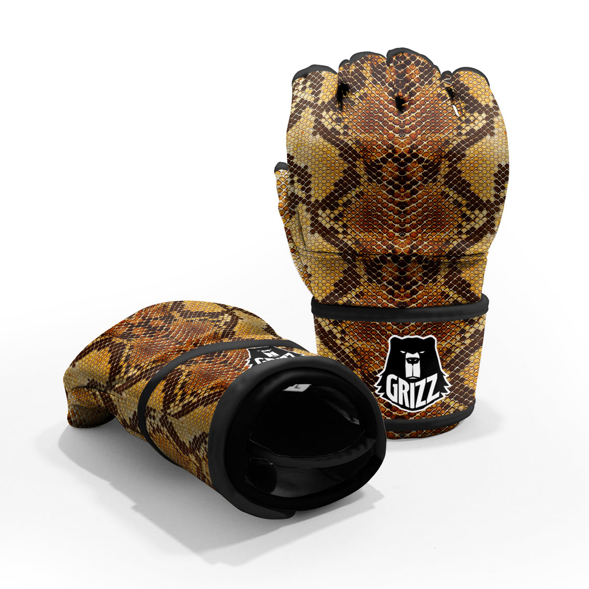 Snakeskin Leathers Print MMA Gloves-grizzshop