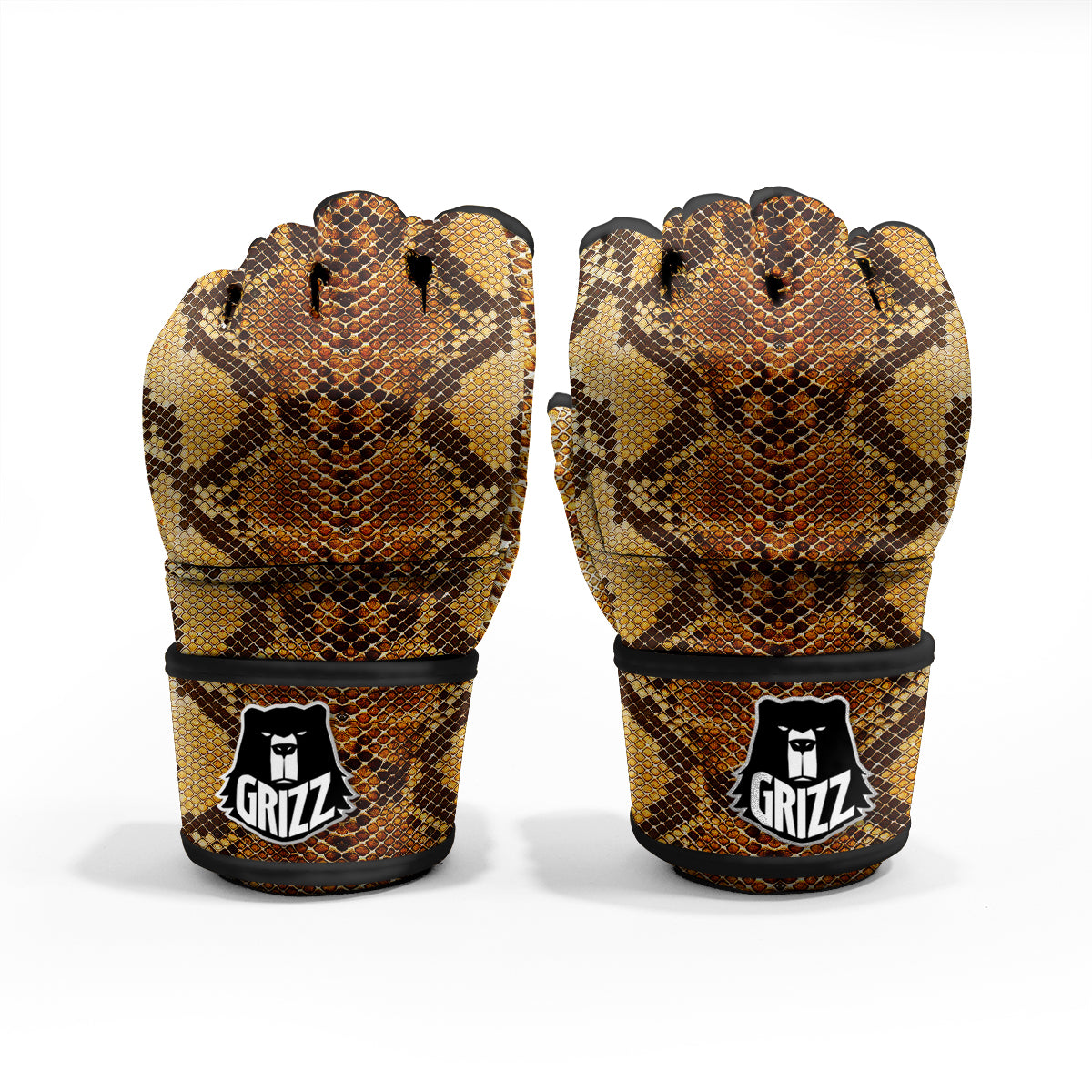 Snakeskin Leathers Print MMA Gloves-grizzshop