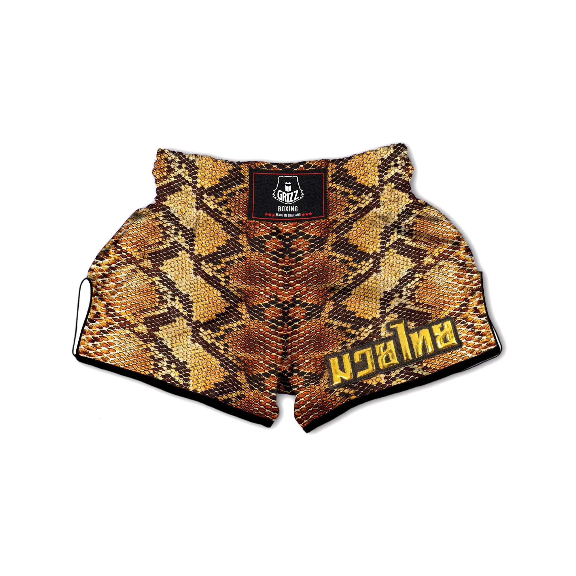 Snakeskin Leathers Print Muay Thai Boxing Shorts-grizzshop