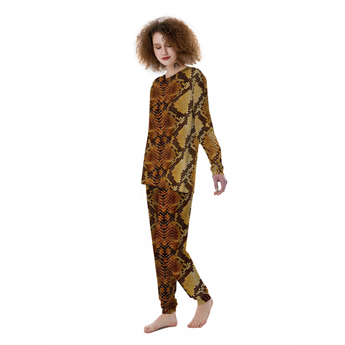 Snakeskin Leathers Print Women's Pajamas-grizzshop