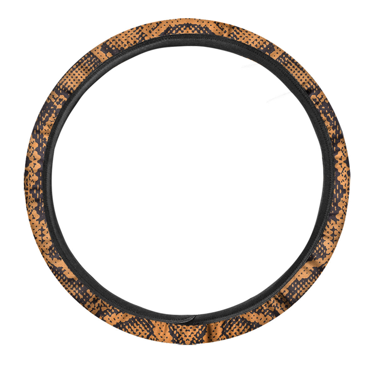 Snakeskin Orange Print Pattern Car Steering Wheel Cover-grizzshop