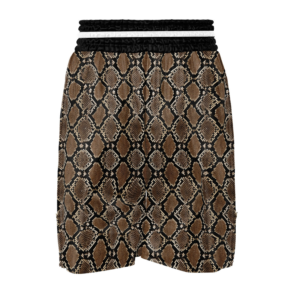 Snakeskin Python Brown Print Boxing Shorts-grizzshop