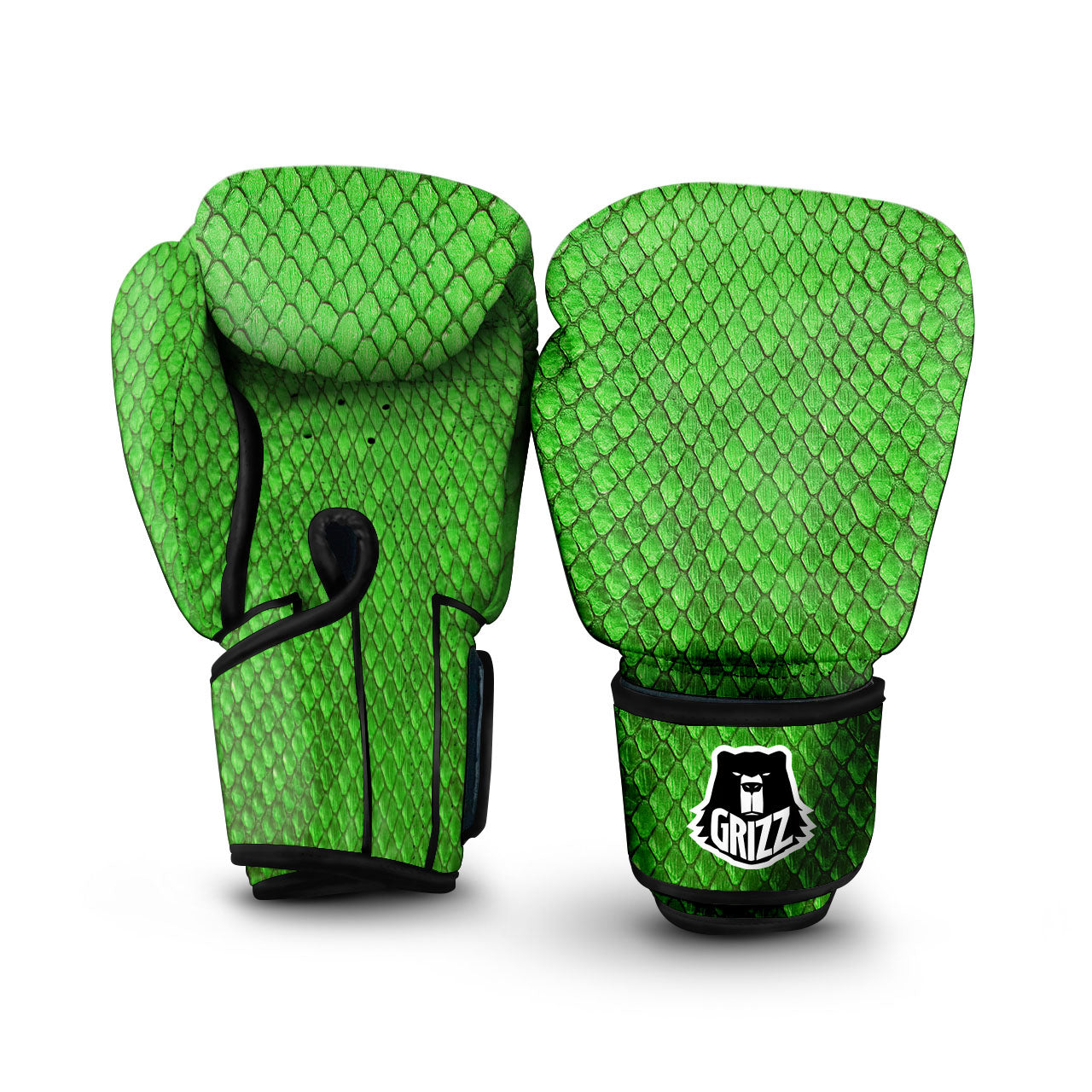 Snakeskin Python Green Print Boxing Gloves-grizzshop