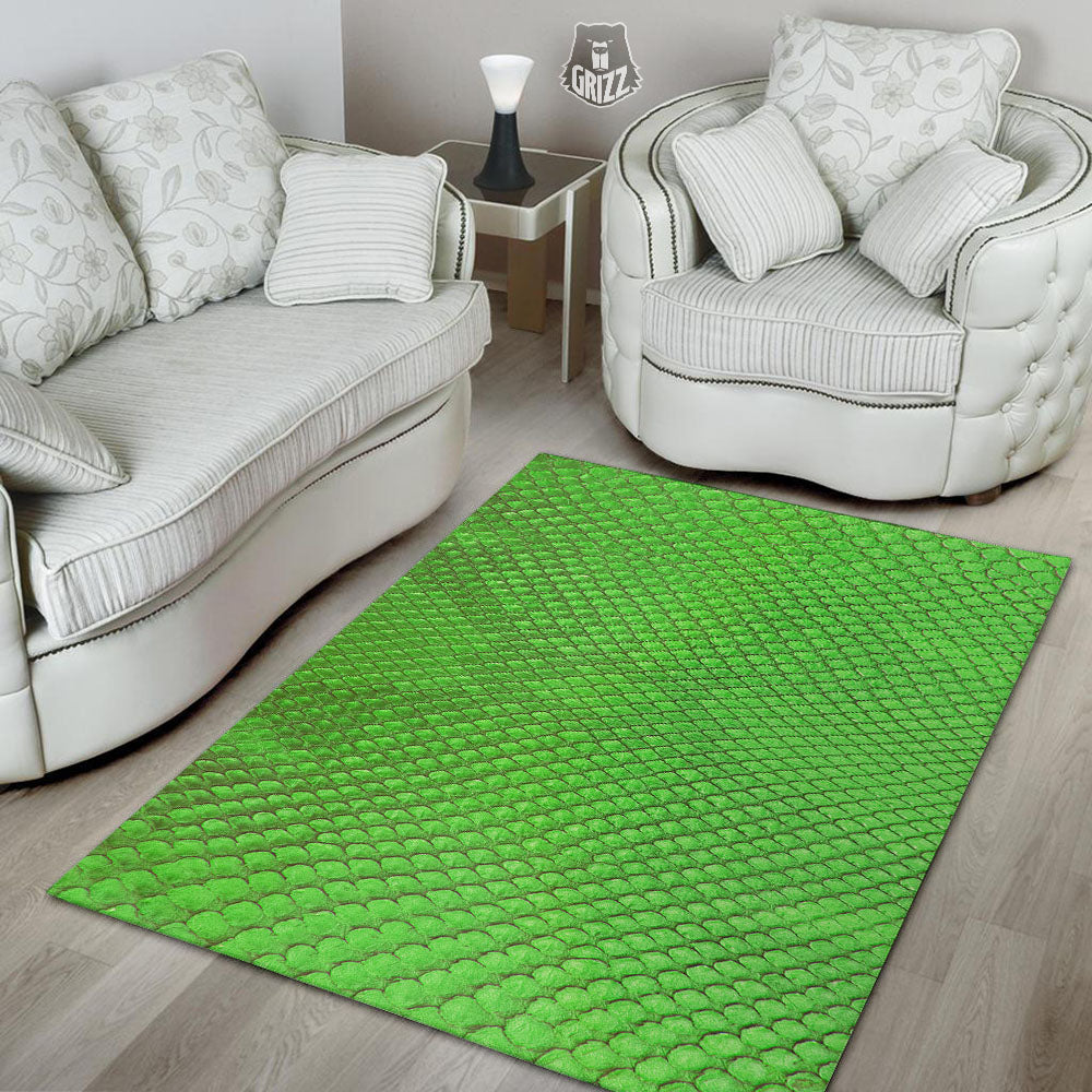 Snakeskin Python Green Print Floor Mat-grizzshop