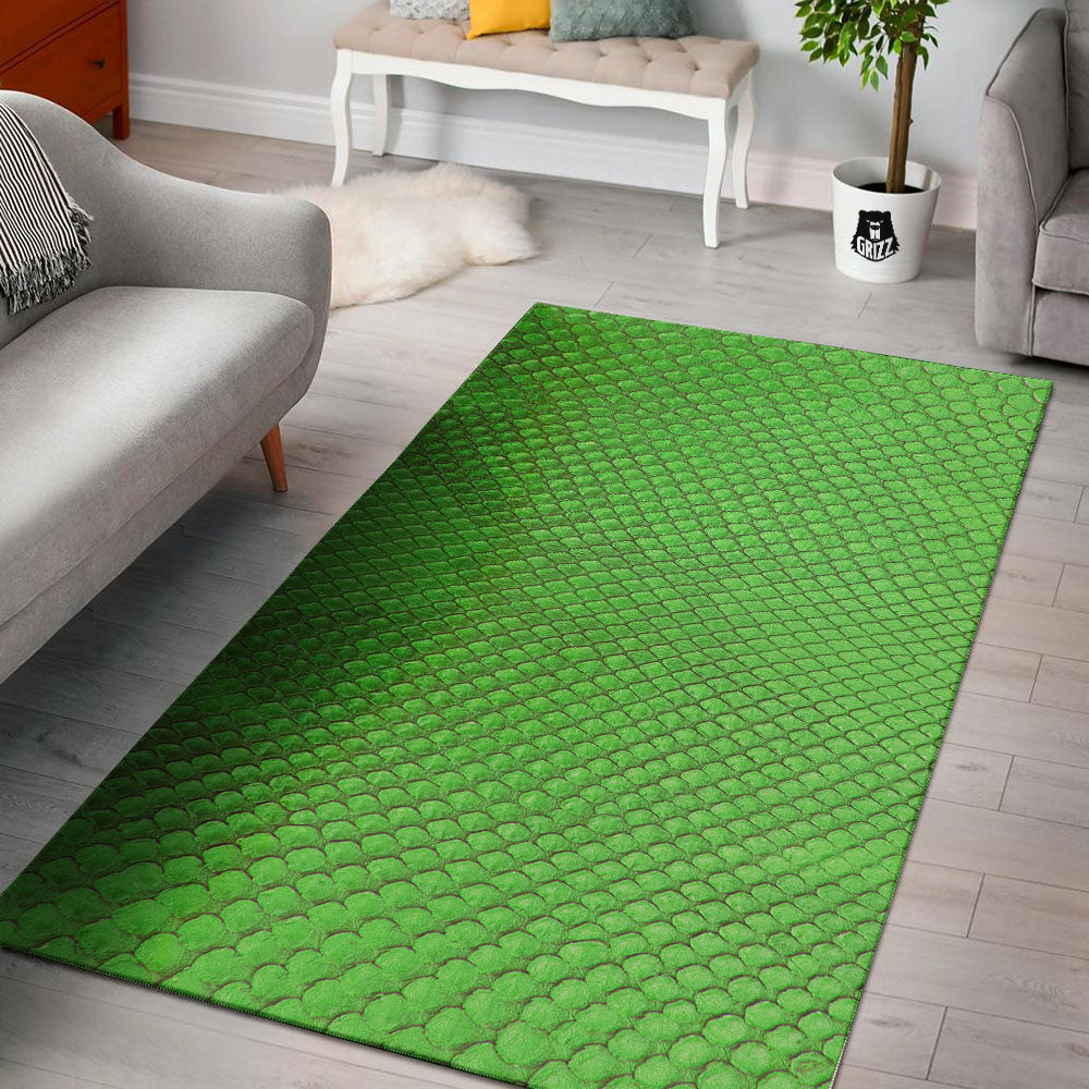 Snakeskin Python Green Print Floor Mat-grizzshop