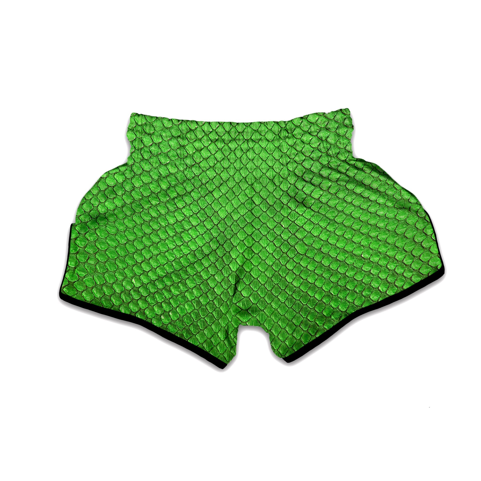 Snakeskin Python Green Print Muay Thai Boxing Shorts-grizzshop