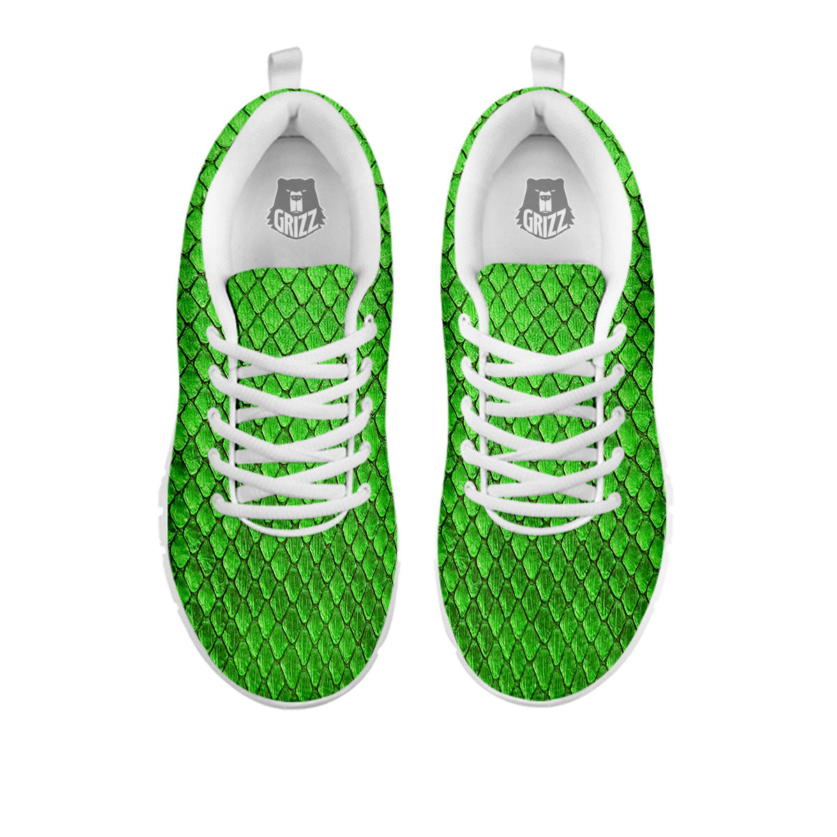 Snakeskin Python Green Print White Sneaker-grizzshop