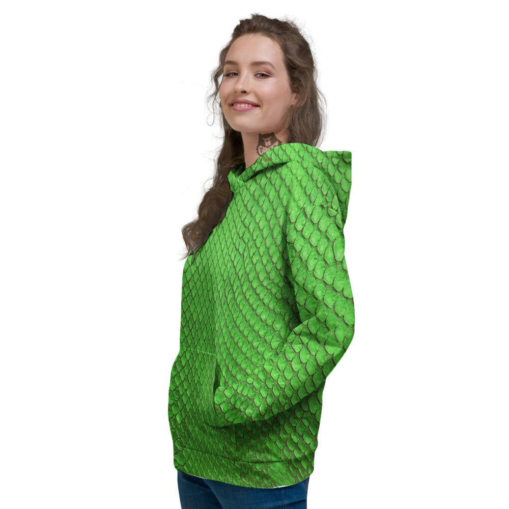 Snakeskin Python Green Print Women's Hoodie-grizzshop