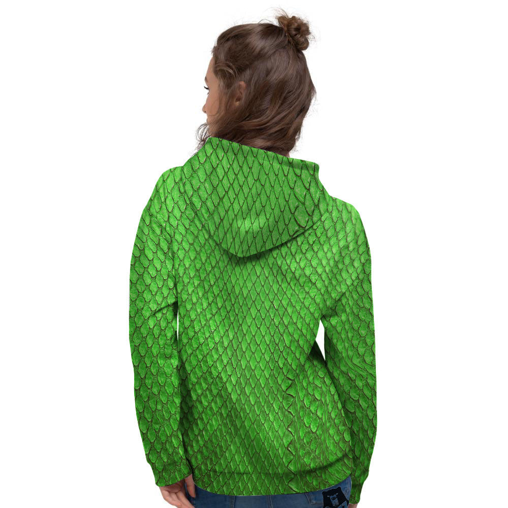 Snakeskin Python Green Print Women's Hoodie-grizzshop