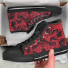 Snakeskin Python Red Print Black High Top Shoes-grizzshop