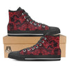 Snakeskin Python Red Print Black High Top Shoes-grizzshop