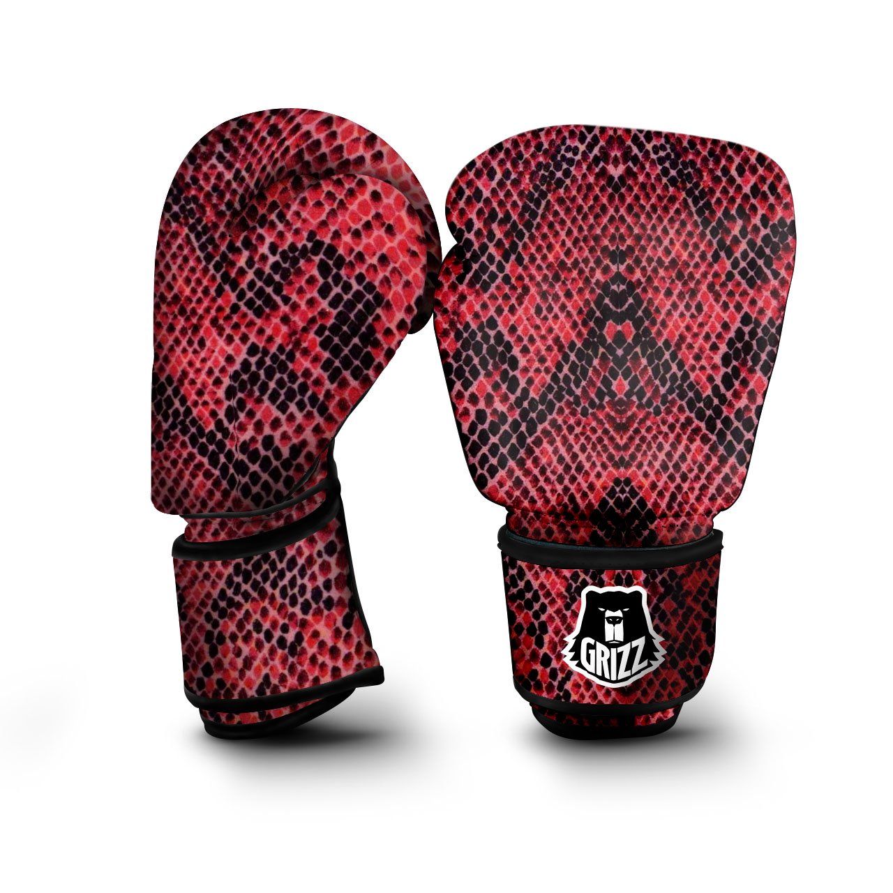 Snakeskin Python Red Print Boxing Gloves-grizzshop