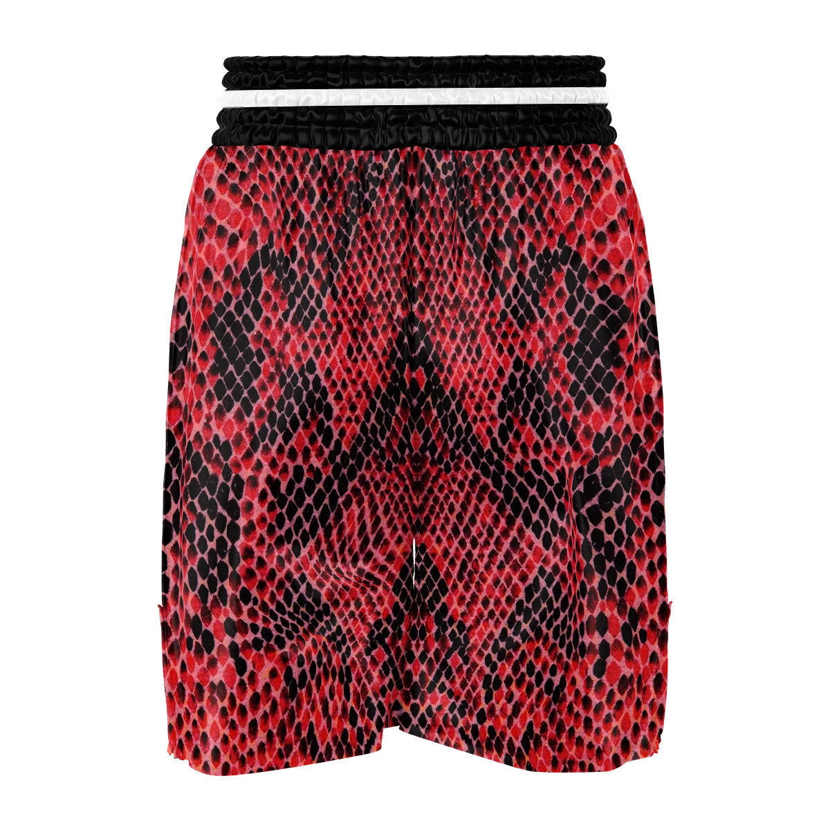 Snakeskin Python Red Print Boxing Shorts-grizzshop