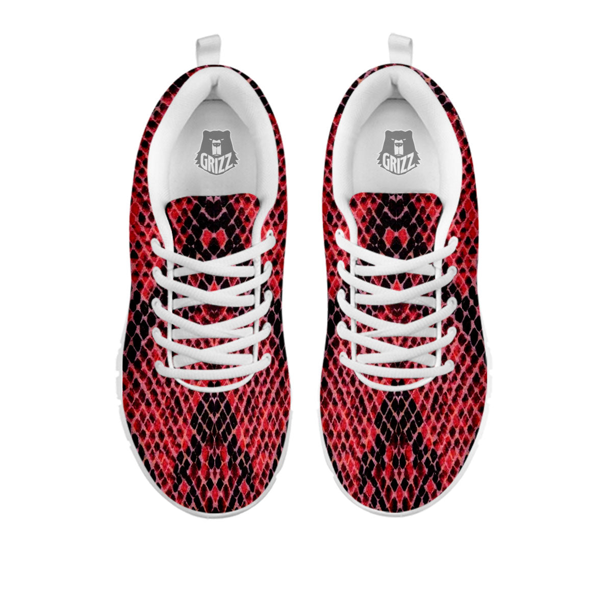 Snakeskin Python Red Print White Sneaker-grizzshop
