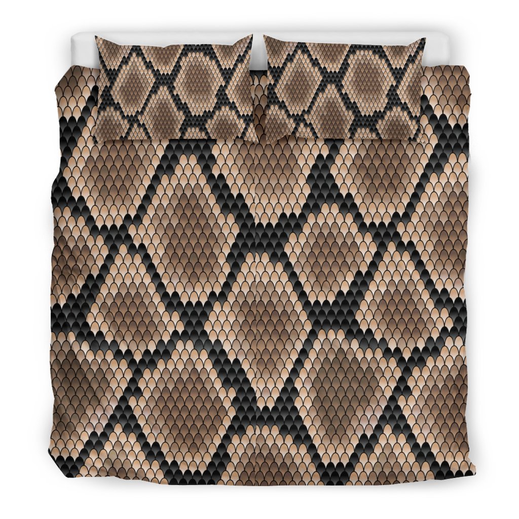 Snakeskin Python Skin Pattern Print Duvet Cover Bedding Set-grizzshop