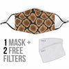 Snakeskin Python Skin Pattern Print Face Mask-grizzshop