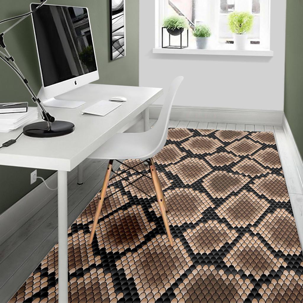 Snakeskin Python Skin Pattern Print Floor Mat-grizzshop