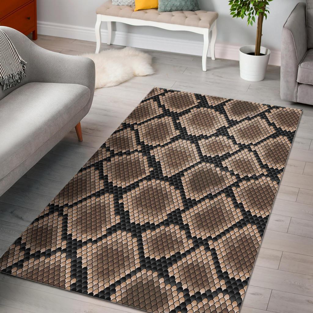 Snakeskin Python Skin Pattern Print Floor Mat-grizzshop