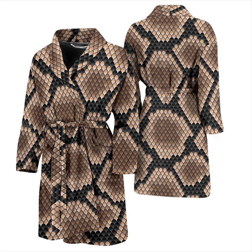 Snakeskin Python Skin Pattern Print Men Long Robe-grizzshop