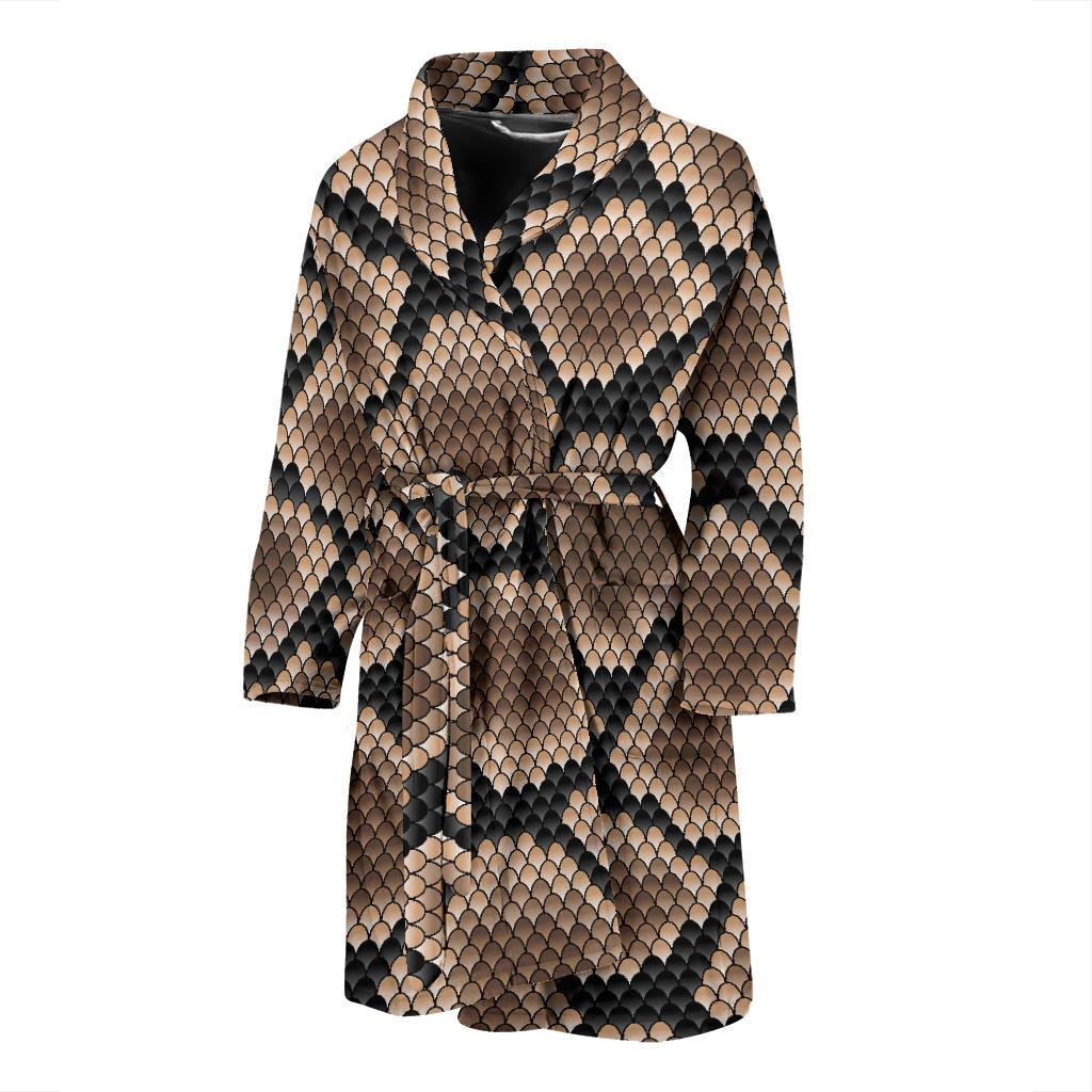 Snakeskin Python Skin Pattern Print Men Long Robe-grizzshop