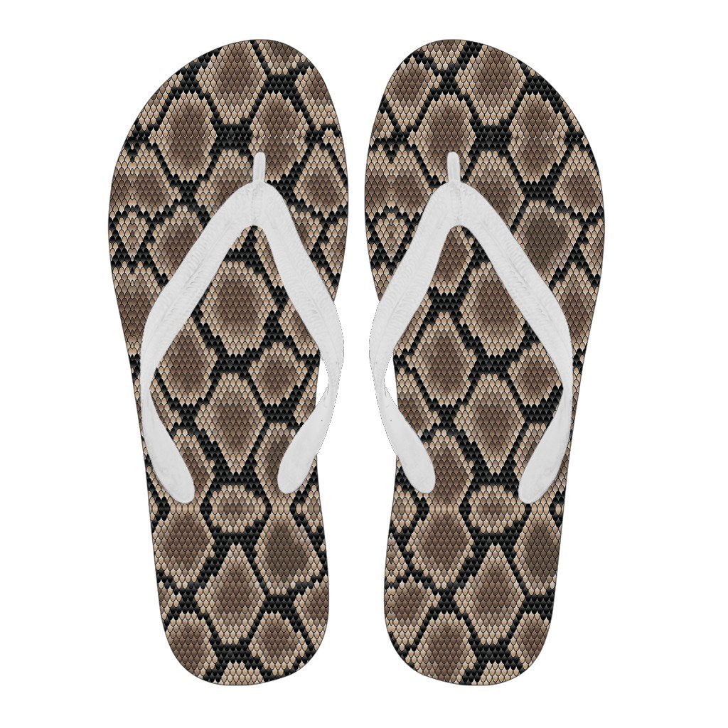 Snakeskin Python Skin Pattern Print Men & Women Flip Flops-grizzshop
