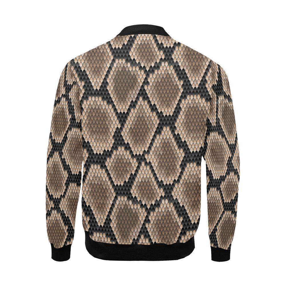 Snakeskin Python Skin Pattern Print Men's Bomber Jacket-grizzshop