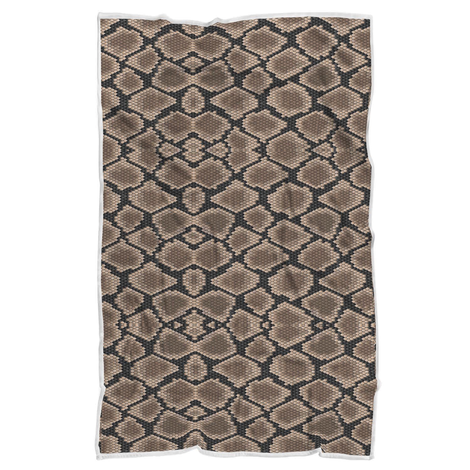 Snakeskin Python Skin Pattern Print Throw Blanket-grizzshop
