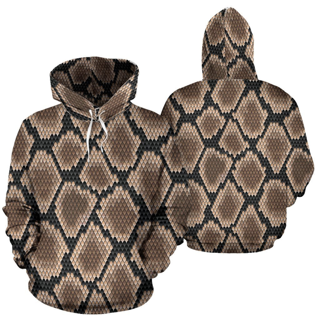 Snakeskin Python Skin Pattern Print Women Men Pullover Hoodie-grizzshop