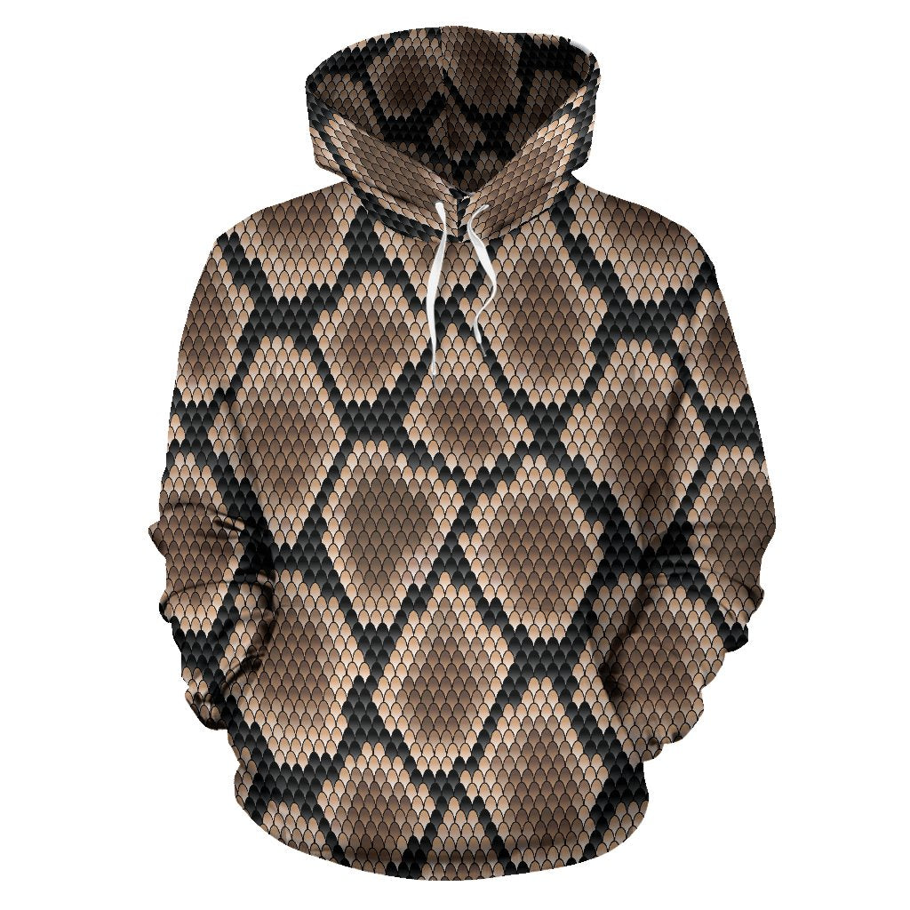 Snakeskin Python Skin Pattern Print Women Men Pullover Hoodie-grizzshop