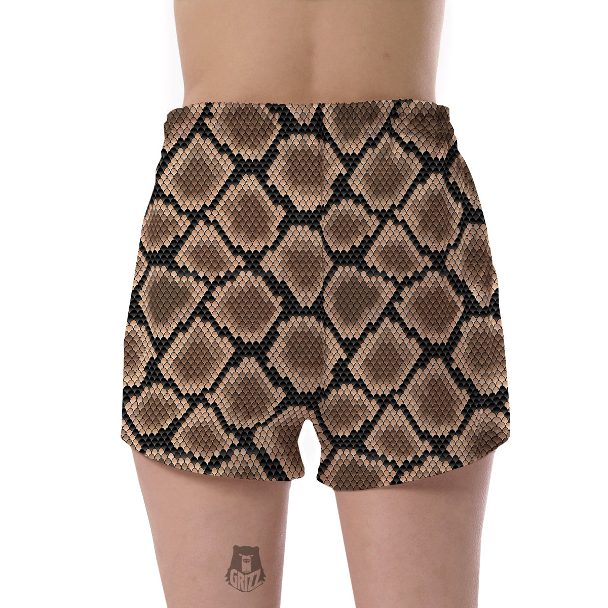Snakeskin Python Skin Pattern Print Women's Shorts-grizzshop